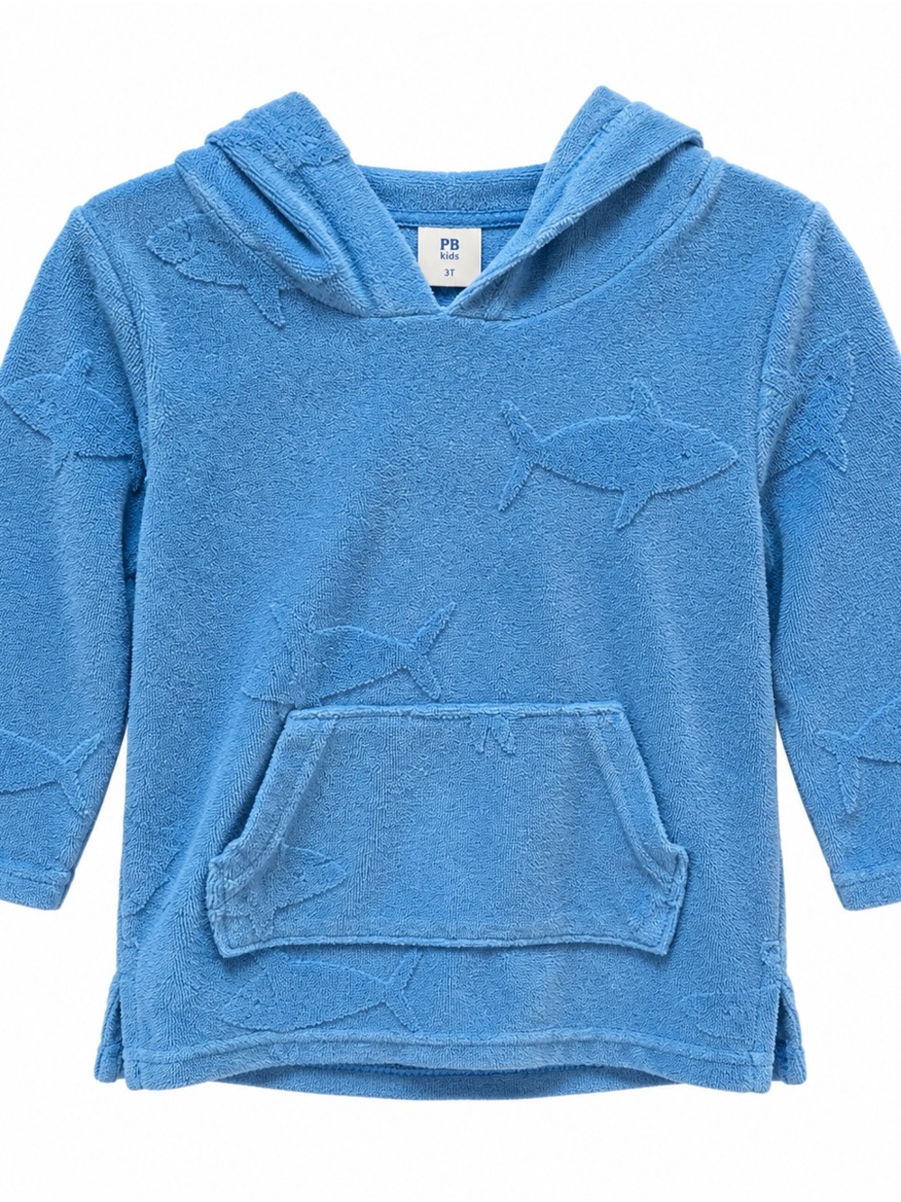 PB Kids 3T Blue Hooded Terry Pullover